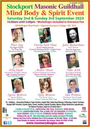 STOCKPORT Guildhall Mind Body Spirit Weekend Event 2nd 3rd September 2023