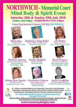 Northwich Weekend 28th /29th July - Mind Body Spirit Event 