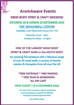 AromAware Events MIND BODY SPIRIT & CRAFT WEEKEND AT WOOLWELL PLYMOUTH