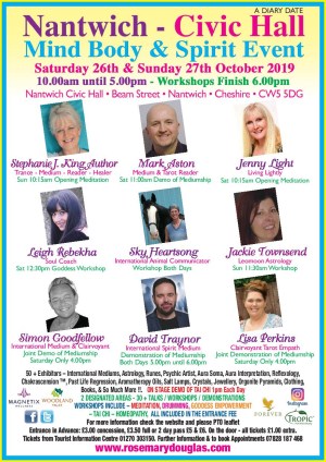 Nantwich Civic Hall Mind Body Spirit Event 26th October 2019