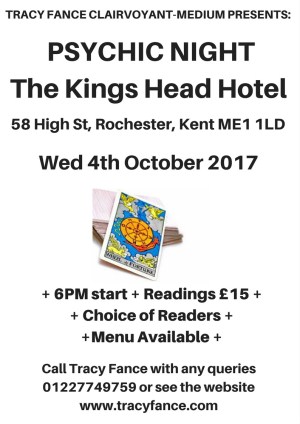 Psychic Night - The Kings Head, Rochester - 4th October 2017