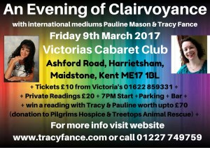 Evening of Clairvoyance with Pauline Mason & Tracy Fance