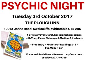 Psychic Night - The Plough Inn, Whitstable - 3rd October  2017