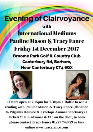 Evening of Clairvoyance with Pauline Mason & Tracy Fance