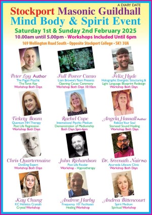 STOCKPORT Guildhall Mind Body Spirit Weekend Event 1st 2nd February 2025