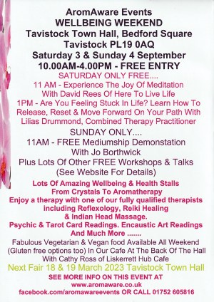 AromAware Events Wellbeing Weekend Tavistock